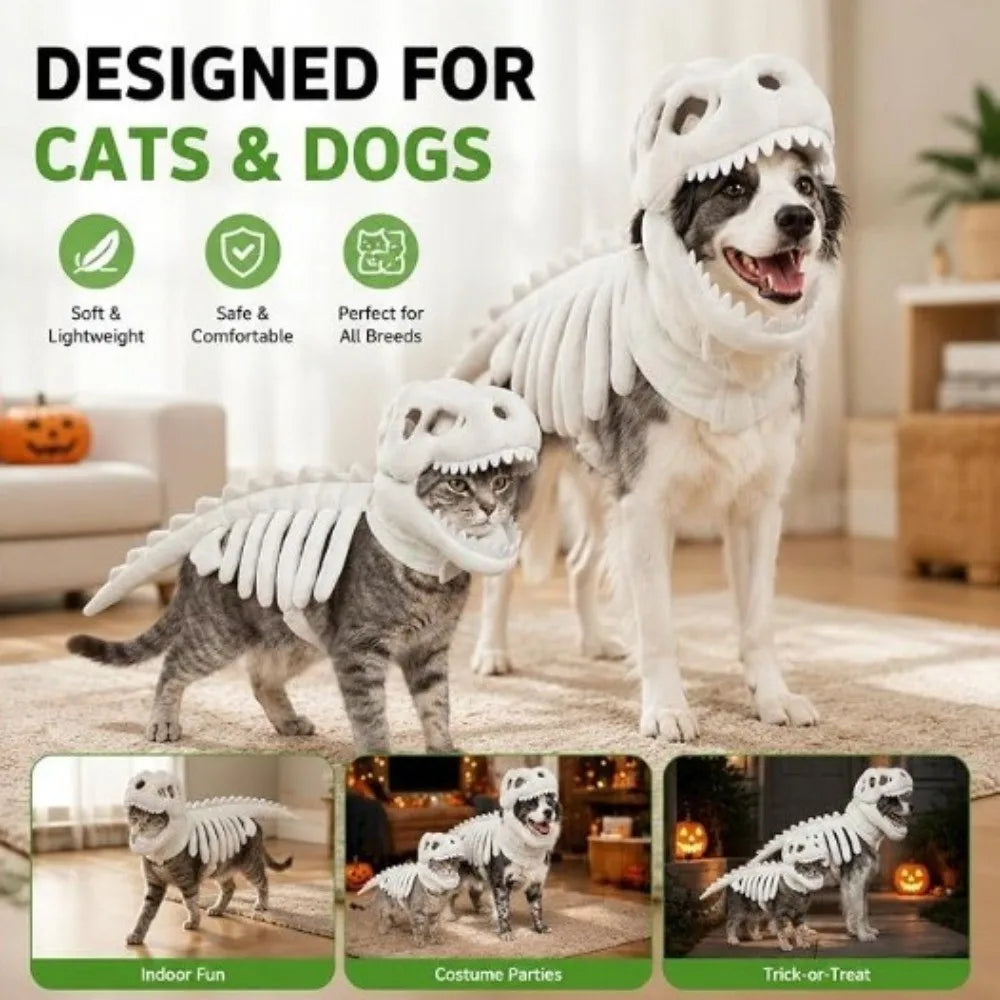The GlowRex™ — Glow-in-the-Dark Dino Costume for Cats & Small Dogs