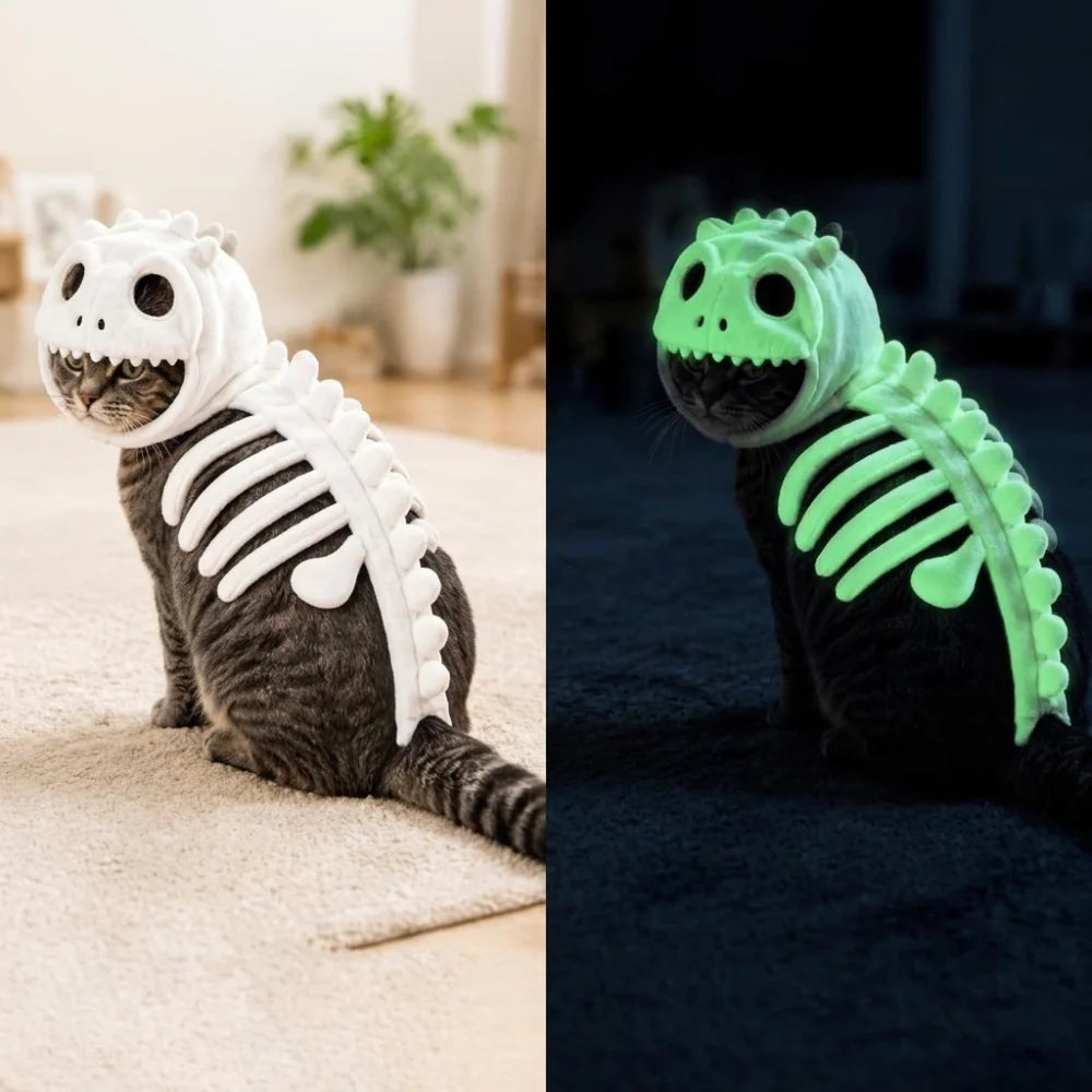 The GlowRex™ — Glow-in-the-Dark Dino Costume for Cats & Small Dogs
