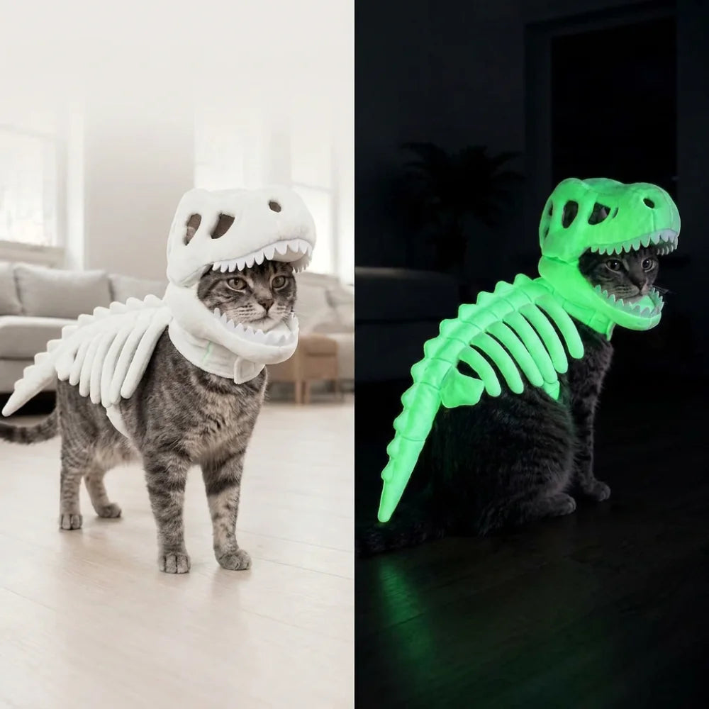 The GlowRex™ — Glow-in-the-Dark Dino Costume for Cats & Small Dogs